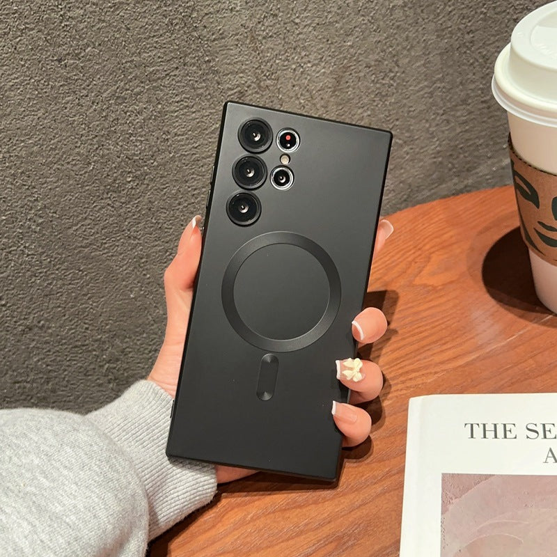 Phone Case Magnetic All-inclusive S23FE Frosted S22u Lens Protector Soft Cover