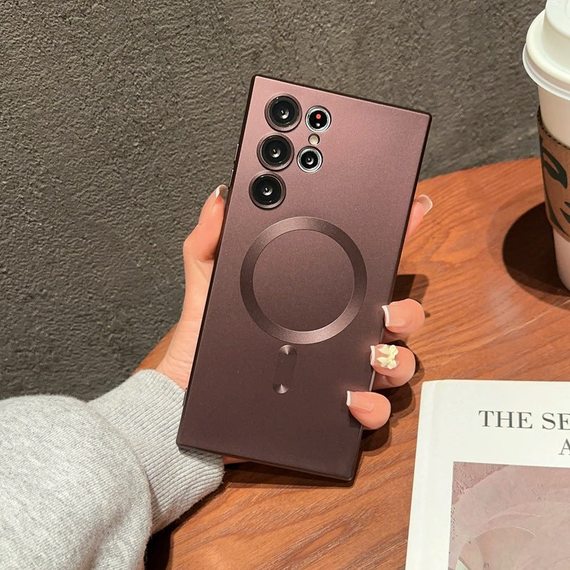 Phone Case Magnetic All-inclusive S23FE Frosted S22u Lens Protector Soft Cover