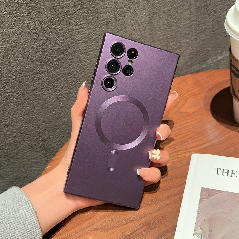 Phone Case Magnetic All-inclusive S23FE Frosted S22u Lens Protector Soft Cover