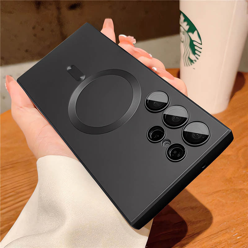 Phone Case Magnetic All-inclusive S23FE Frosted S22u Lens Protector Soft Cover