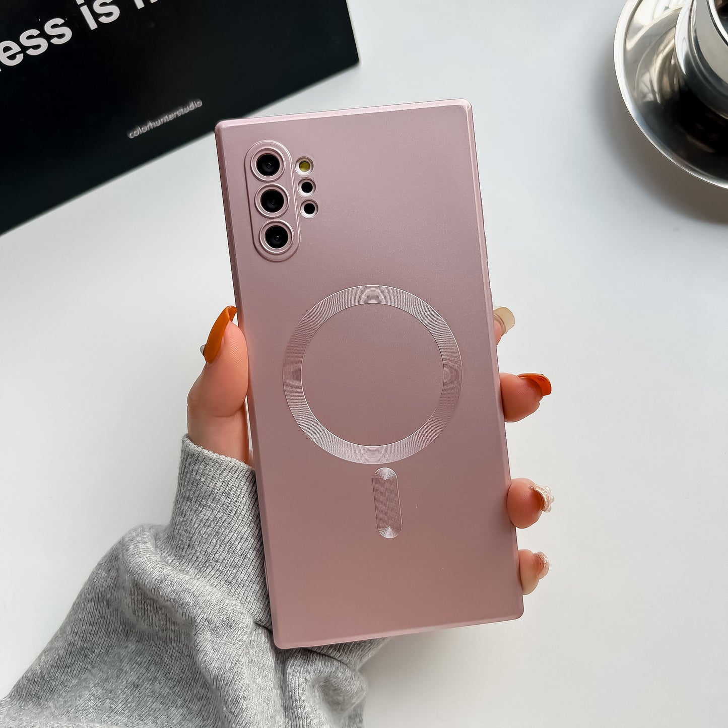 Phone Case Magnetic All-inclusive S23FE Frosted S22u Lens Protector Soft Cover