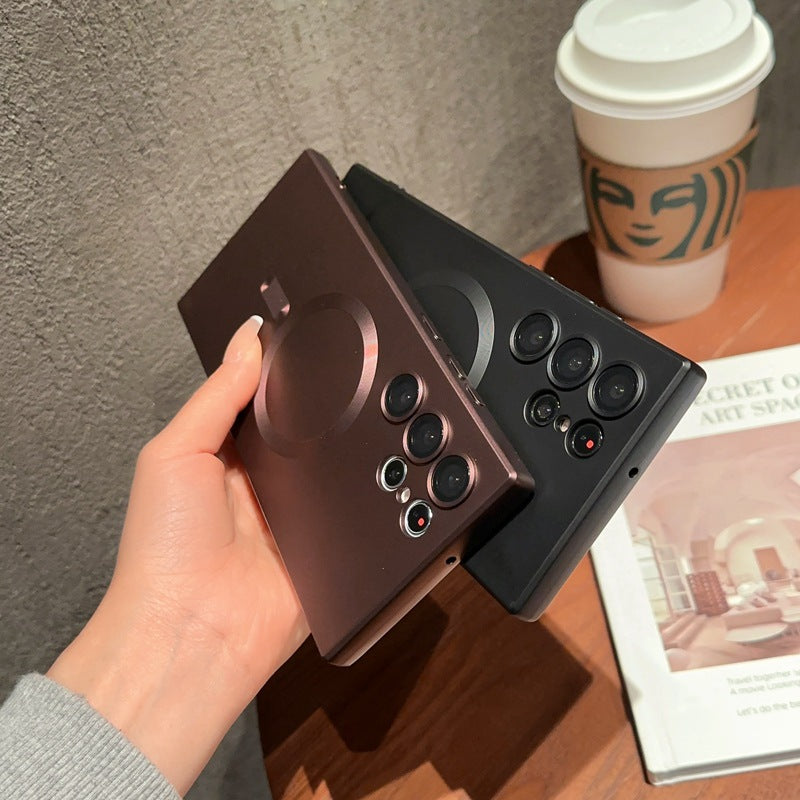 Phone Case Magnetic All-inclusive S23FE Frosted S22u Lens Protector Soft Cover