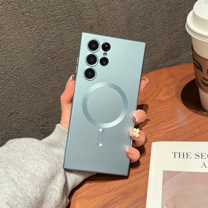 Phone Case Magnetic All-inclusive S23FE Frosted S22u Lens Protector Soft Cover